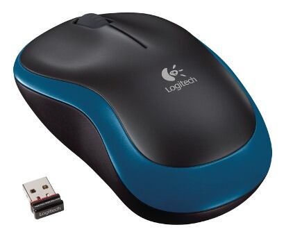 Logitech M185 nano/Kancelářská/Optická/1 000 DPI/Bezdrátová USB/Modrá 910-002239