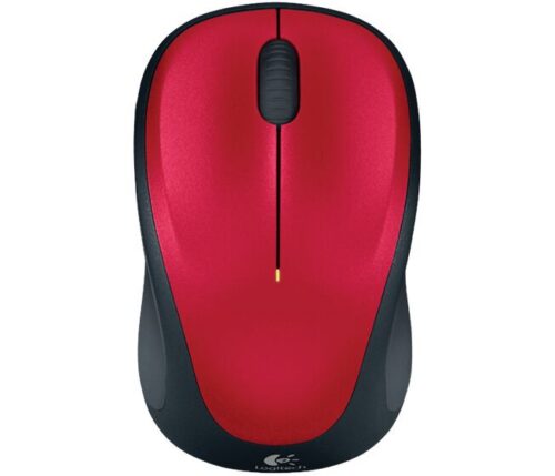 Logitech M235/Cestovní/Optická/1 000 DPI/Bezdrátová USB/Černá-červená 910-002496