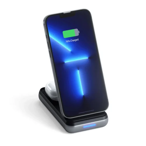 10 000 mAh hliníková bezdrátová powerbanka se stojánkem Satechi Duo Wireless Charger - Obrázek 2