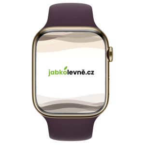 Apple Watch Series 7 45mm Cellular (Stav A/B) Zlatá nerezová ocel s tmavě modrým sportovním řemínkem