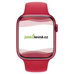 Apple Watch Series 7 45mm GPS (Stav A/B) Červený hliník s červeným sportovním řemínkem
