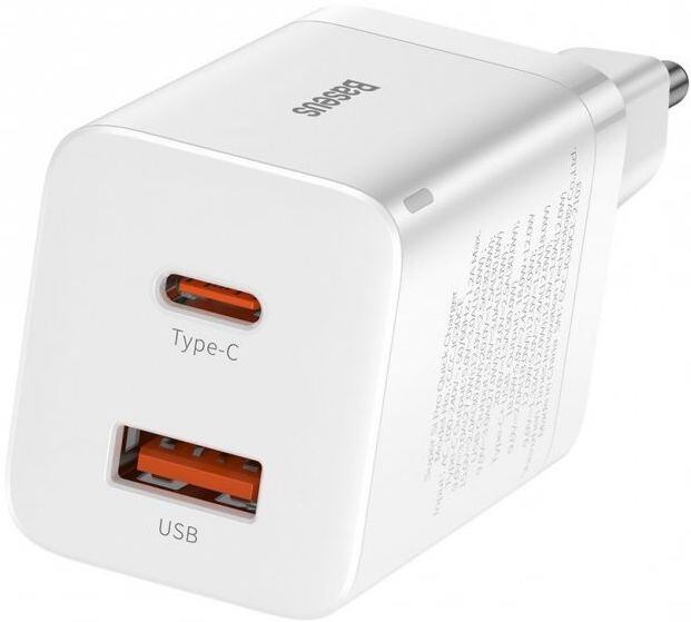 Baseus CCSUPP-E02 Super Si Quick Nabíječka USB + USB-C 30W White CCSUPP-E02