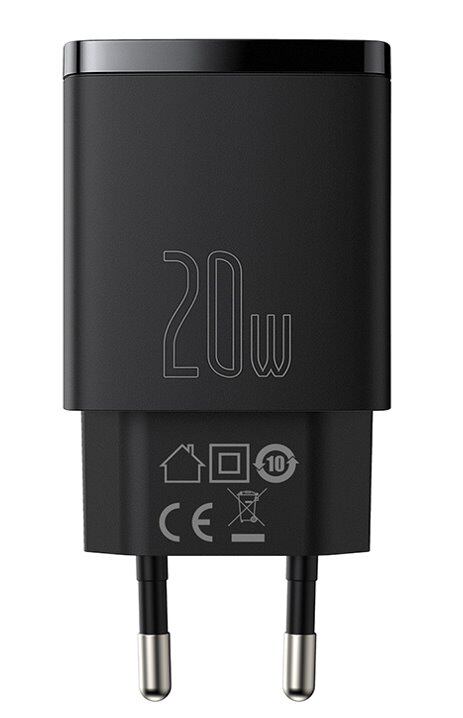 Baseus CCXJ-B01 Compact Quick Nabíječka USB/USB-C 20W Black CCXJ-B01
