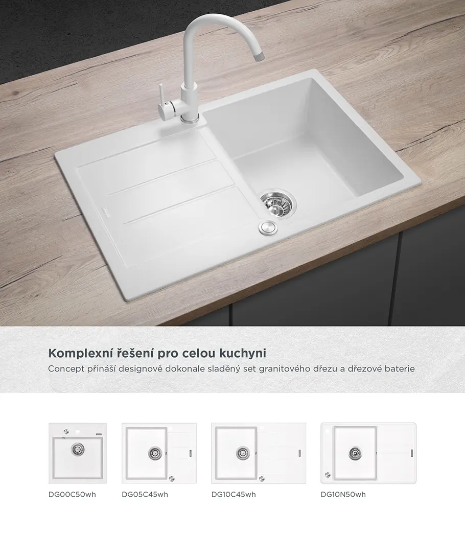 Concept Dřezová baterie BDG3334wh BÍLÁ - Obrázek 2