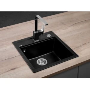 Concept Granitový dřez bez odkapu DG00C50bc Cubis ČERNÝ