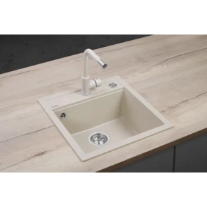 Concept Granitový dřez bez odkapu DG00C50be Cubis BÉŽOVÝ
