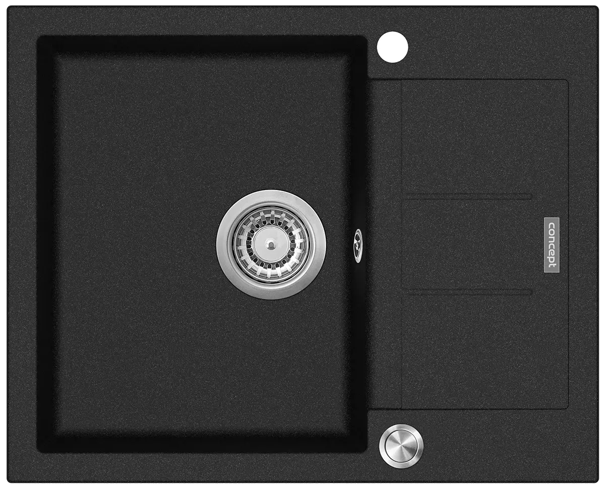 Concept Granitový dřez s odkapem DG05C45bc Cubis ČERNÝ - Obrázek 2