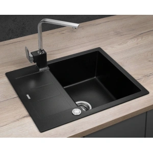 Concept Granitový dřez s odkapem DG05C45bc Cubis ČERNÝ
