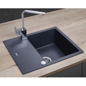 Concept Granitový dřez s odkapem DG05C45dg Cubis TMAVĚ ŠEDÝ