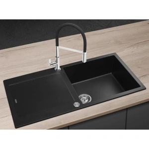 Concept Granitový dřez s odkapem DG15L60bc Linea ČERNÝ