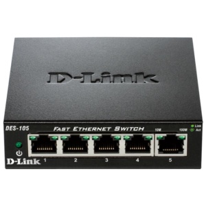 D-Link DES-105 kovový 5-port 10/100 Desktop Switch DES-105/E