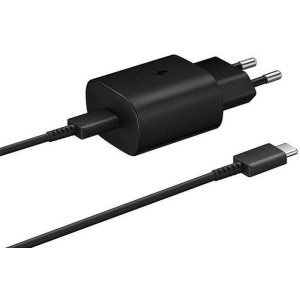 EP-TA800EBE + EP-DA705BBE Samsung 25W Cestovní nabíječka + USB-C/USB-C Datový Kabel Black (OOB Bulk) 57983113662