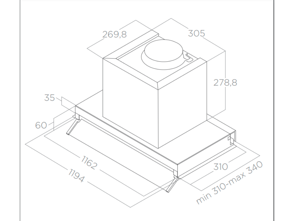 Elica BOX IN LX/BL MAT/A/120 vestavná digestoř - Obrázek 2