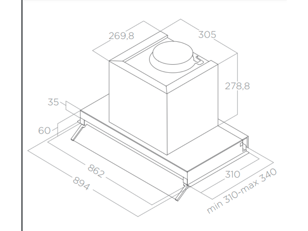 Elica BOX IN LX/BL MAT/A/90 vestavná digestoř - Obrázek 2