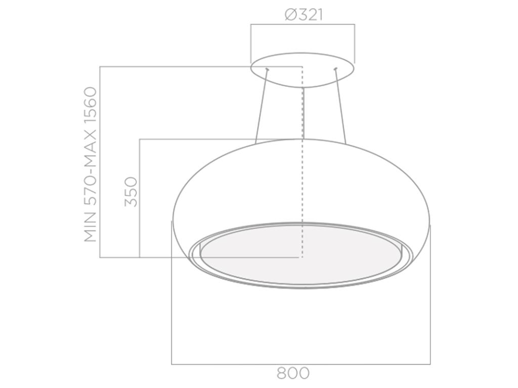 Elica SEASHELL BL/F/80 závěsná digestoř - Obrázek 2