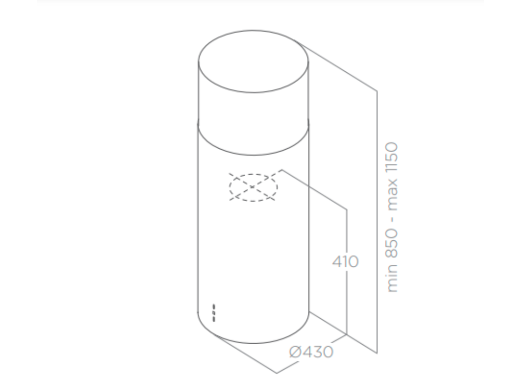 Elica TUBE PRO ISLAND BL MAT/A/43 ostrůvková digestoř - Obrázek 2