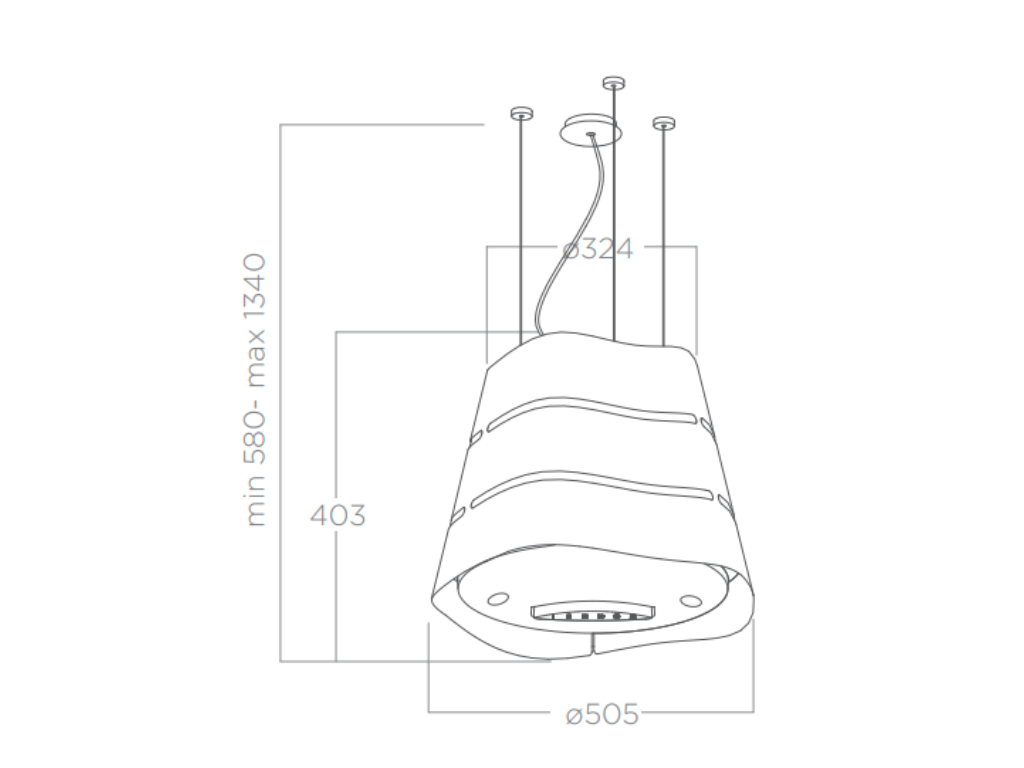 Elica WAVE UX BL MAT/F/51 závěsná digestoř - Obrázek 2