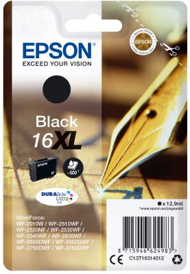 Epson Singlepack Black 16XL DURABrite Ultra Ink C13T16314012