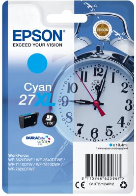 Epson Singlepack Cyan 27XL DURABrite Ultra Ink C13T27124012