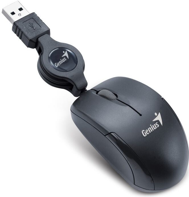 GENIUS Micro Traveler V2/Cestovní/Optická/1 200 DPI/Drátová USB/Černá 31010125105