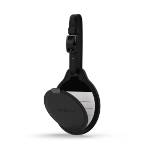 Jmenovka z veganské kůže Satechi FindAll Luggage Tag s kapsou na AirTag - černá