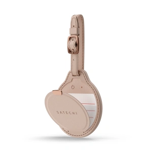 Jmenovka z veganské kůže Satechi FindAll Luggage Tag s kapsou na AirTag - růžová