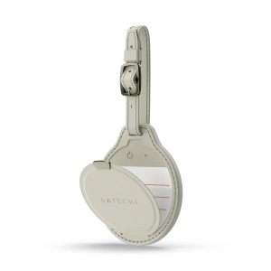 Jmenovka z veganské kůže Satechi FindAll Luggage Tag s kapsou na AirTag - světlá