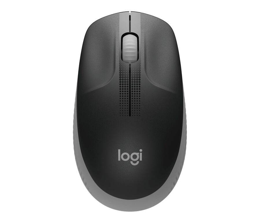Logitech M190/Kancelářská/Optická/1 000 DPI/Bezdrátová USB/Šedá 910-005906