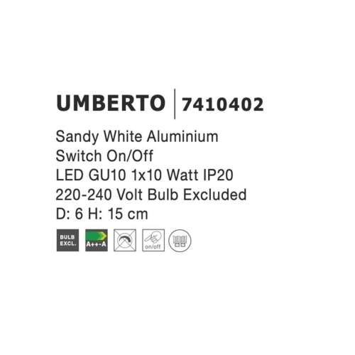Nástěnné svítidlo NOVA LUCE UMBERTO GU10 7410402 bez žárovky - Obrázek 2