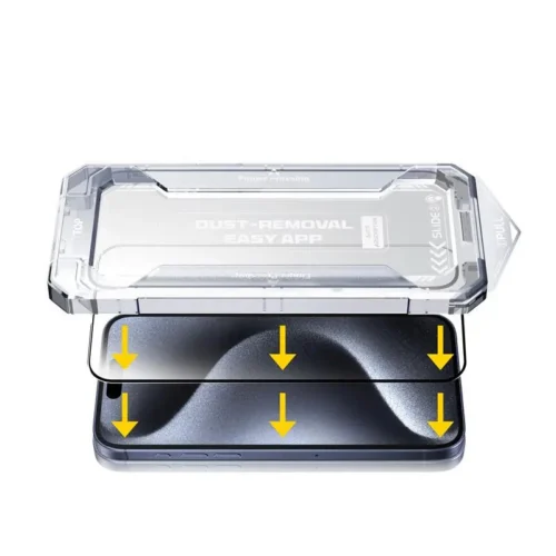 Ochranné sklo pro iPhone 15 Plus Mobile Origin Yellow Screen Guard s aplikátorem - Obrázek 2