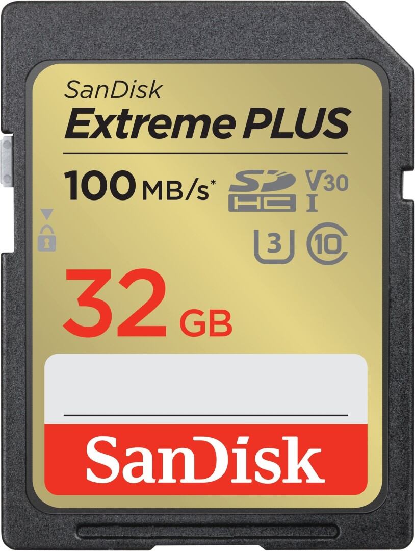 SanDisk Extreme PLUS/SDHC/32GB/UHS-I U3 / Class 10/Černá SDSDXWT-032G-GNCIN