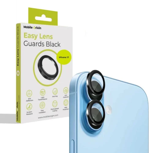 Sklo na fotoaparát pro iPhone 17 Mobile Origin Easy Lens Full Cover - černé