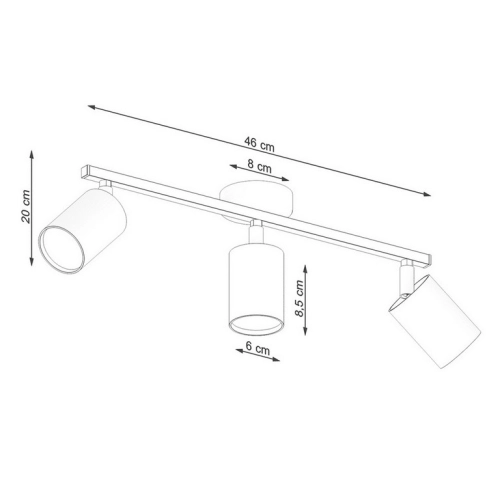 Stropní svítidlo SOLLUX LEMMI 3 bílé GU10 3x40W bez žárovky SL.1125 - Obrázek 2