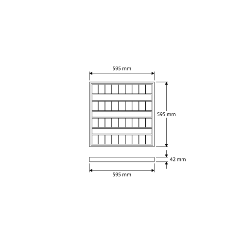 Svítidlo PROLUMIA LED Pro-Office 595x595 čtvercové přisazené max.35W 3000-3500-4000K Ra80 40011150 - Obrázek 2