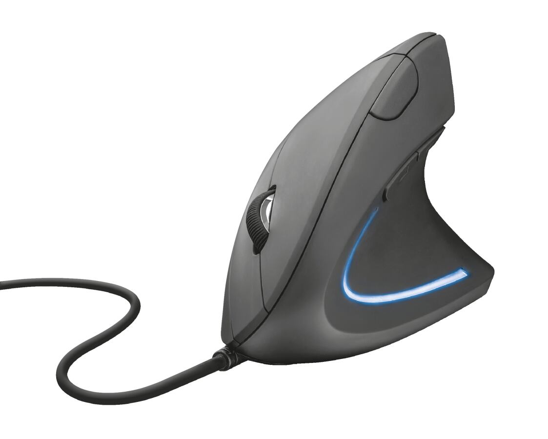 TRUST Verto/Vertikální/Optická/Pro praváky/1 600 DPI/Drátová USB/Černá 22885