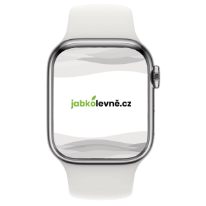 Apple Watch Series 8 41mm Cellular (Stav A-) Stříbrná nerezová ocel s bílým sportovním řemínkem