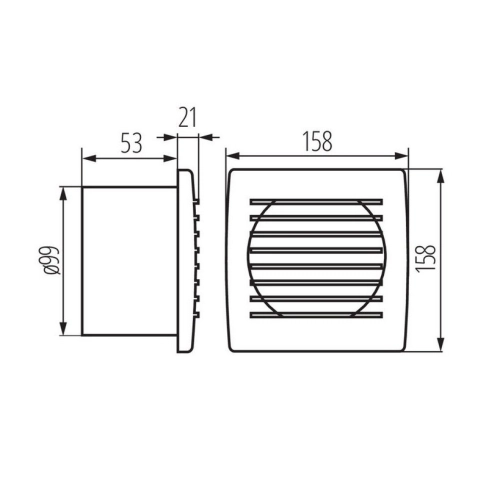 Axiální koupelnový ventilátor Kanlux TWISTER AERO 100T 70971 s časovým doběhem - Obrázek 2
