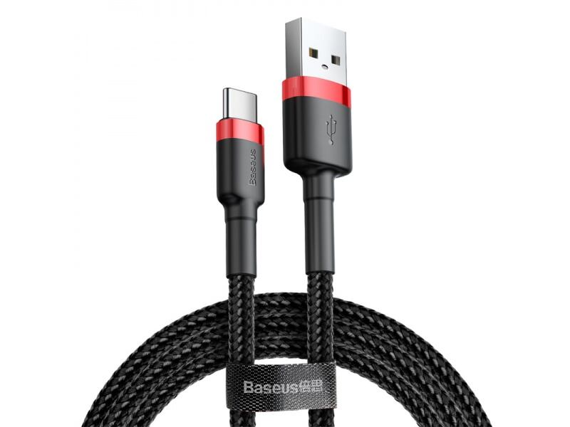 Baseus Cafule Series Datový Kabel USB-A - USB-C 2A 2m Red/Black CATKLF-C91
