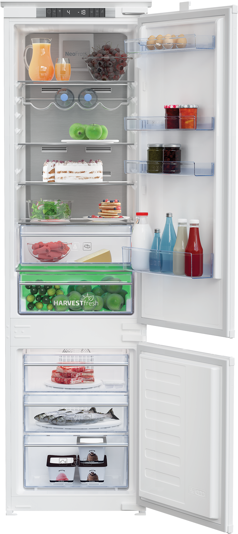 Beko BCNA306E4SN vestavná kombinovaná lednice