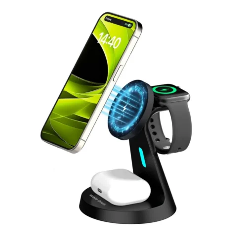 Bezdrátová nabíječka Mobile Origin 3in1 Wireless Magnetic Stand PW9 - černá - Obrázek 2