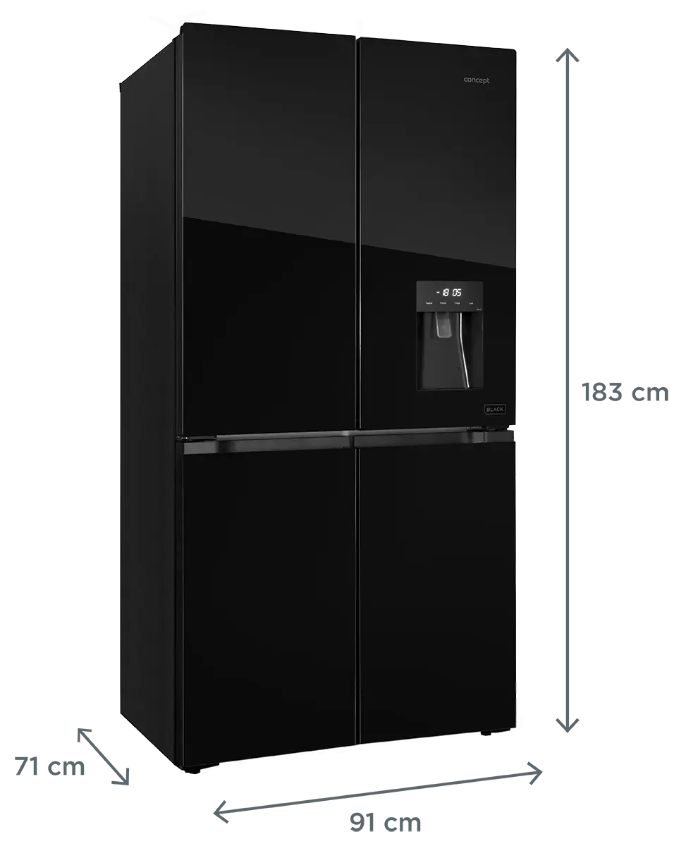 Concept Americká lednice s dávkovačem vody LA8891bc BLACK - Obrázek 2