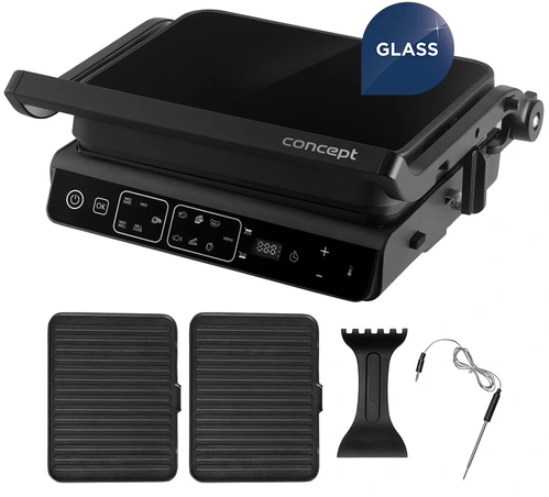 Concept Kontaktní gril s teplotní sondou Glass GE3600
