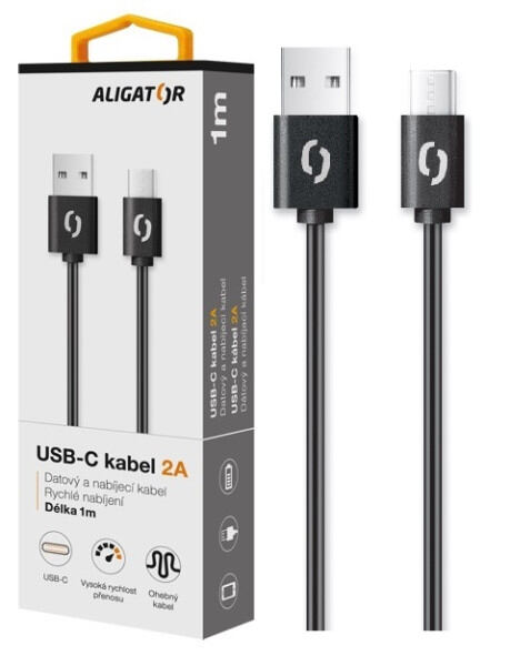Datový kabel ALIGATOR 2A USB-C 1m