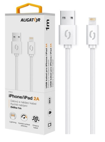 Datový kabel ALIGATOR 2A iPhone lightning 1m