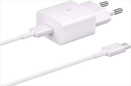 EP-T2510XWE Samsung USB-C 25W Cestovní nabíječka + USB-C Datový Kabel White EP-T2510XWEGEU