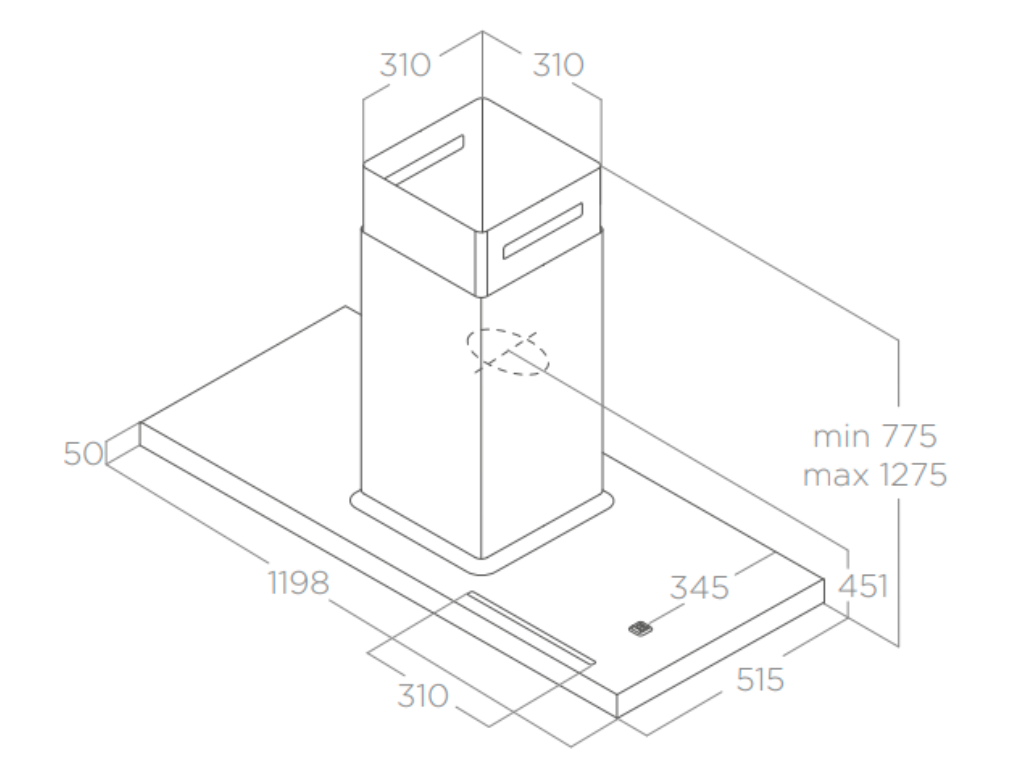 Elica BIO ISLAND BLRO/A/120X53 ROVERE ostrůvková digestoř - Obrázek 2
