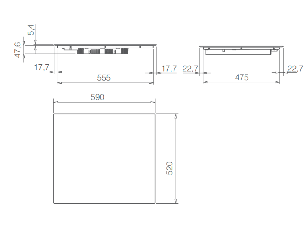 Elica RATIO CONNEX 603 PLUS BL indukční varná deska - Obrázek 2