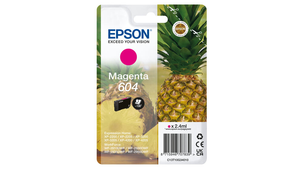 Epson 604 inkoustová náplň 1 kusů Kompatibilní Standardní výtěžnost Purpurová C13T10G34010