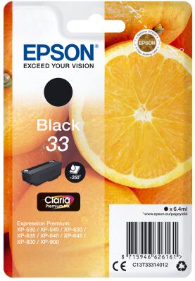 Epson Singlepack Black 33 Claria Premium Ink C13T33314012 - Obrázek 2