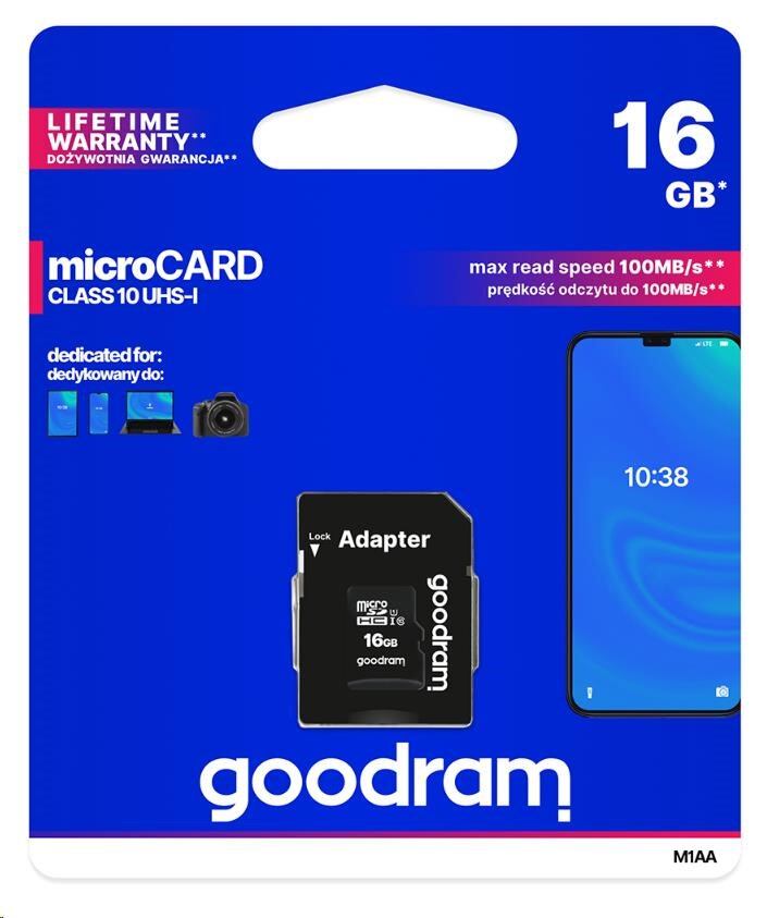GOODRAM MicroSDHC karta 16GB M1AA